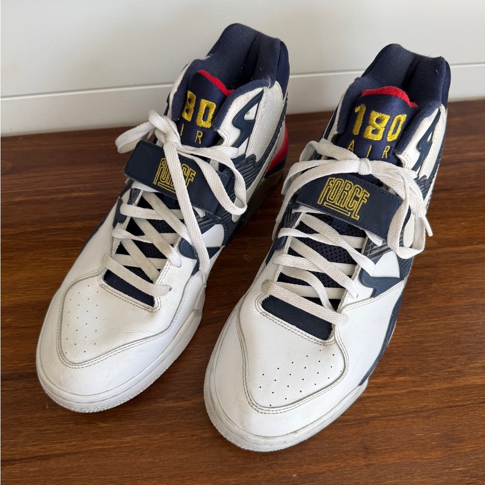 Nike Air Force 180 High Top Sneakers White Navy Red Size 13 Men Retro